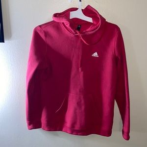 Addidas pull over hoodie, size small, pink!